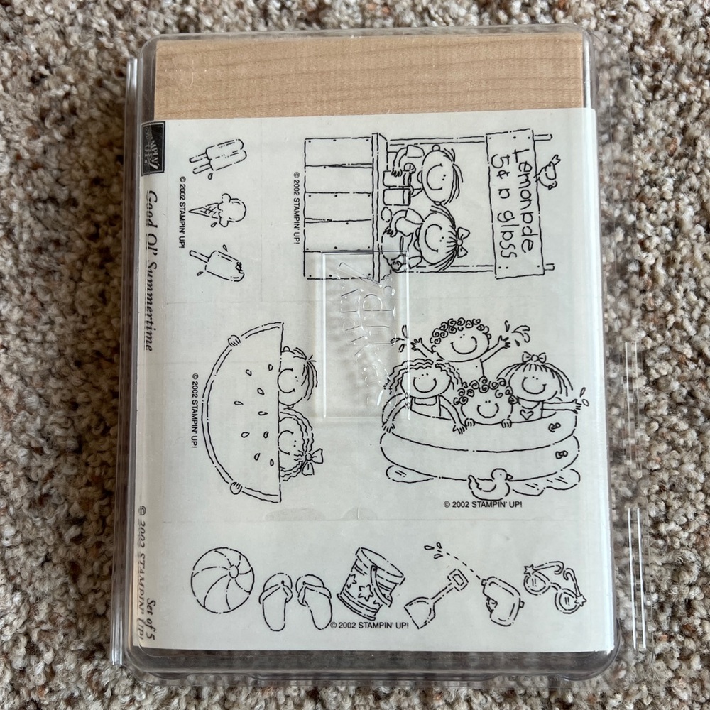 Stampin' Up! Summer Kids Clear Stamp Set - Black Line Illustrations